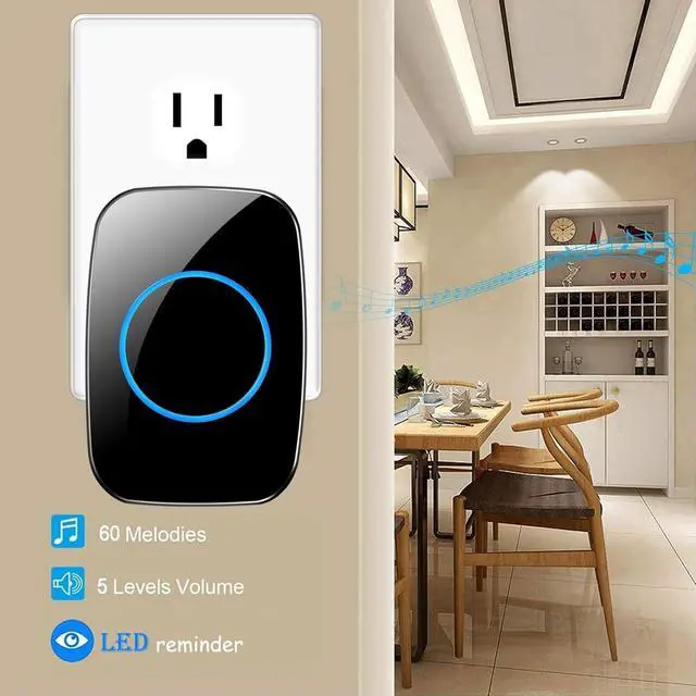 Alt view image 3 of 6 - Door Chime When Opens, FullHouse Sensor Wireless Entry Alarm with 1000ft Range, 60 Chimes and 5 Volume Levels for Business/Store/Home/Office  Black + 3 Receiver