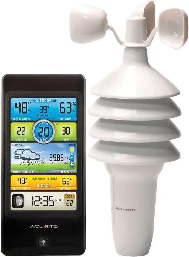 Main image of Notos (3-in-1) 01604M Pro Color Digital Weather Station with Wind Speed, Temperature and Humidity Dark -