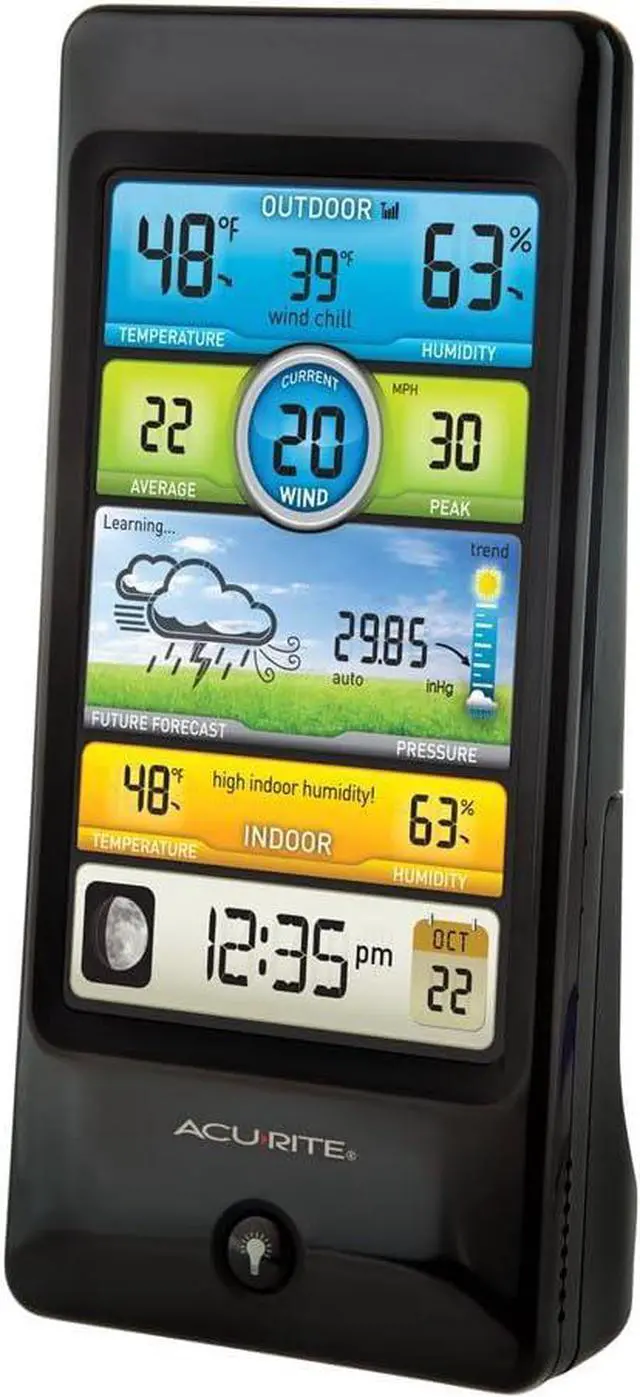 Alt view image 2 of 4 - Notos (3-in-1) 01604M Pro Color Digital Weather Station with Wind Speed, Temperature and Humidity Dark -