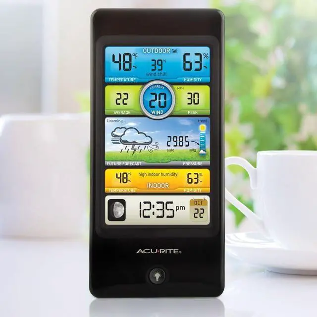 Alt view image 3 of 4 - Notos (3-in-1) 01604M Pro Color Digital Weather Station with Wind Speed, Temperature and Humidity Dark -