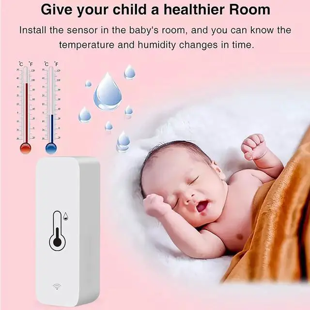 Alt view image 3 of 6 - WiFi Hygrometer Thermometer Sensor for Home, Indoor Outdoor Wireless Temperature Humidity Monitor with Remote App Notification Alert, Work Tuya app, Home Greenhouse (4-Pack) 4-Pack -