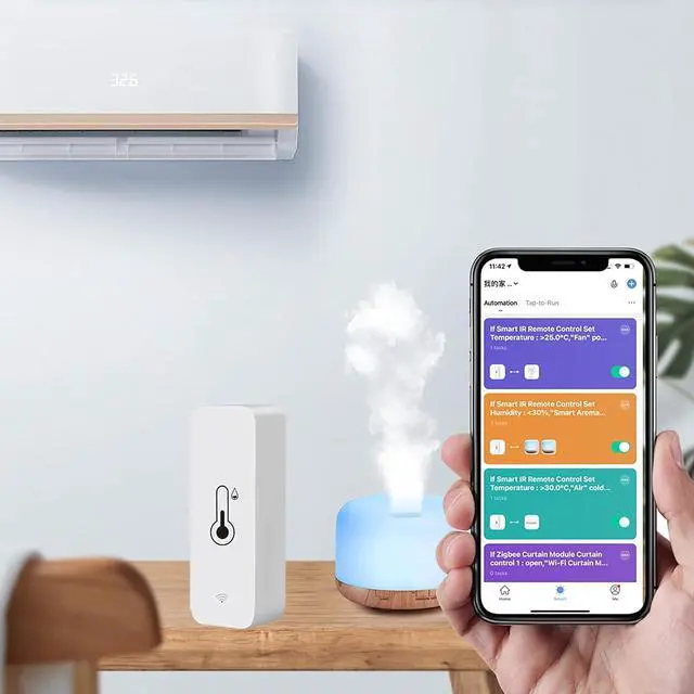 Alt view image 5 of 6 - WiFi Hygrometer Thermometer Sensor for Home, Indoor Outdoor Wireless Temperature Humidity Monitor with Remote App Notification Alert, Work Tuya app, Home Greenhouse (4-Pack) 4-Pack -