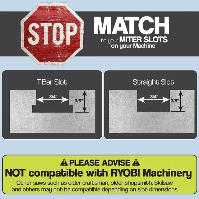 Alt view image 2 of 7 - Miter Gauge 2000 SE HDF NoPlay Expandable Glides Steel Bar for 3/4 x 3/8 Inches, Slot UHMW Slick Base Pad, Protractor Style Head 13 Positive Stops, Aluminum Dual 45 Degree -  & Fence