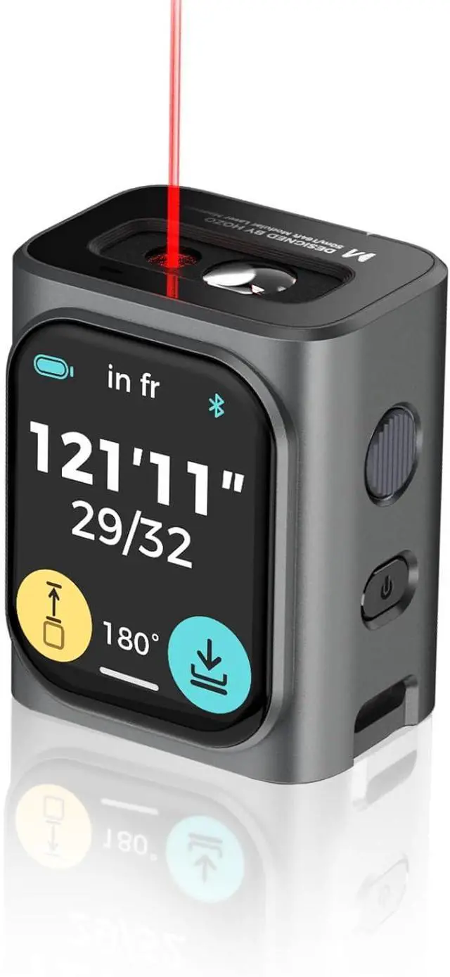 Main image of M-Cube Laser Measuring Tool,164ft/50m,±1/16 inch Accuracy,Rechargeable Modular Measurement Tool for Area,Volume,Pythagorean,Big Number LCD Display | Bluetooth App,Small Tape Measure Space Gray -