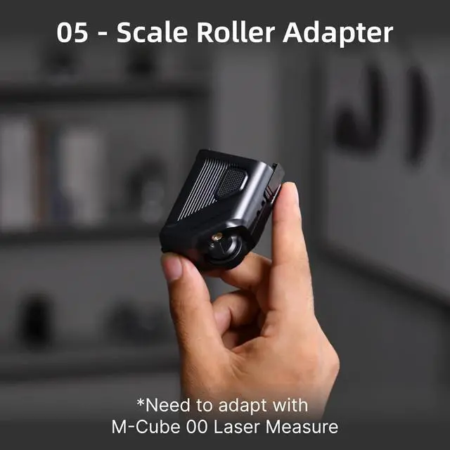 Alt view image 2 of 6 - M-Cube Laser Measuring Tool Adaptor 05 Scale Roller,Electronic Digital Tape Measure with Laser,Infinite Customized Scales and ±1/32 inch Accuracy,93 Built-in US Imperial, Metric gray -