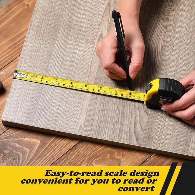Alt view image 4 of 6 - 40 Pieces Tape Measure 12 ft Retractable Measuring Bulk with Fractions Marked Easy Read Yellow Set for Engineer Contractors, Autowind and Lock -