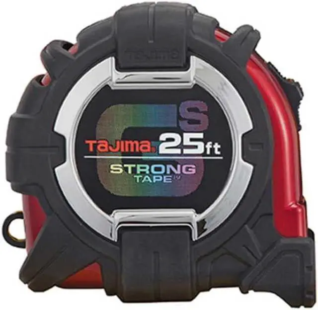 Alt view image 2 of 7 - Tape Measure - 25 ft x 1-1/16 inch GS-Lock Measuring with Shock Resistant Case & Safety Clip Holder GSSF-25BW Black-Red  7.6 m