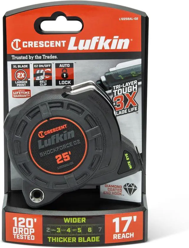 Alt view image 5 of 7 - G2 25-ft Autolock Tape Measure- L1225BAL-02 Black -