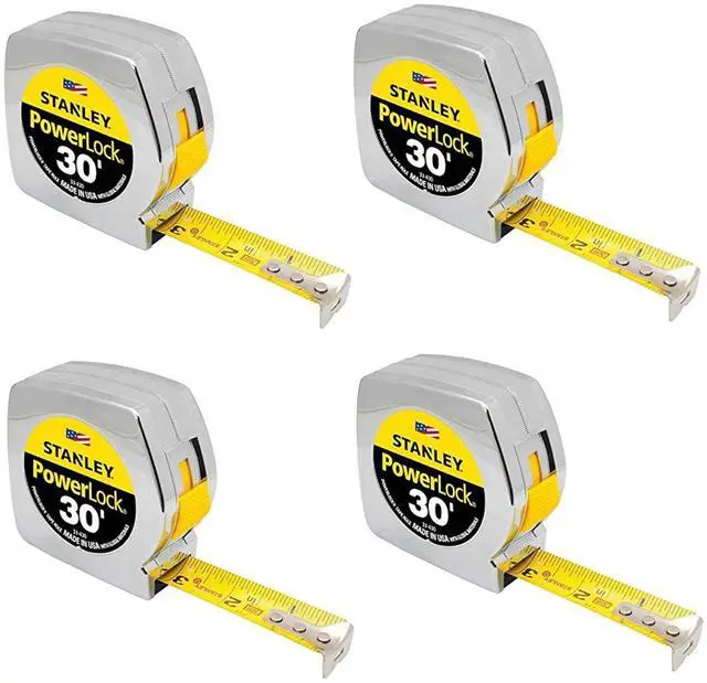 Main image of PowerLock Tape Measure (Carton of 4, 30-Foot)  Yellow 30 ft
