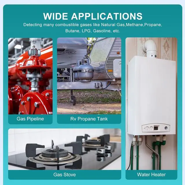 Alt view image 6 of 7 - Gas Leak Detector with Extended 15.7-Inch Gooseneck,PPM or%LEL Real-Time Concentration Display Portable Natural Tester Audible & Visual Alarm for Home and RV GD02 -