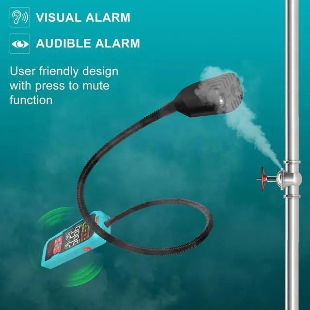 Alt view image 7 of 7 - Gas Leak Detector with Extended 15.7-Inch Gooseneck,PPM or%LEL Real-Time Concentration Display Portable Natural Tester Audible & Visual Alarm for Home and RV GD02 -