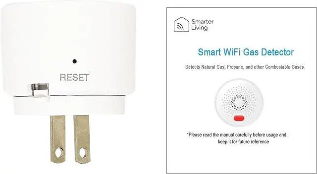Alt view image 6 of 6 - - WiFi Gas Alarm Leak Detector for Natural Gas, Propane, Methane, Butane, LPG, LNG, Flammable Explosive Gases, Reliable Sensor, Phone Notifications, Plug in, Trailer, RV, Home White