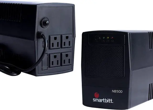 Alt view image 3 of 6 - Battery Backup & Surge Protector - 500VA 4 Outlet Uninterruptible Power Supply (UPS) Black
