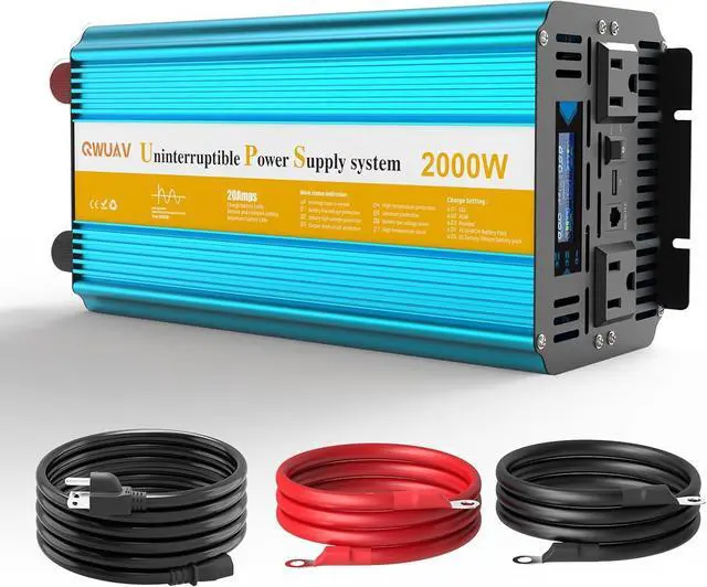 Main image of 2000W Sump Pump Battery Backup, Pure Sine Wave Power Ouput with Smart Multifunction Screen, Professional Backup System for Basement Power Outage, AutoSwitching for Grid and Battery