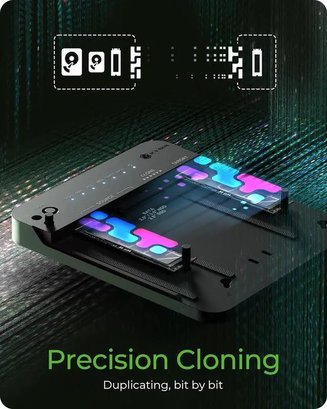 Alt view image 3 of 7 - M.2 NVMe & SATA SSD/HDD Docking Station, USB-C 3.2 Gen 2 (10 Gbps) Hard Drive Clone Station Reader Dual Bay for NVMe/SATA + 2.5/3.5 SSD HDD Converter, Offline Cloning, Tool-Free Black -