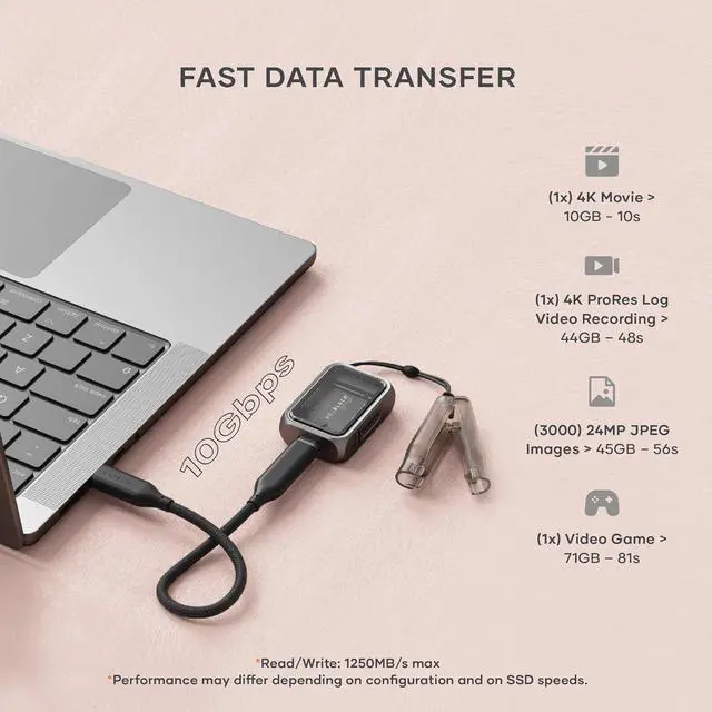 Alt view image 3 of 7 - M.2 NVMe Mini SSD Enclosure with 10Gbps Transfer Speed, Up to 2TB Storage, Active Auto Cooling, Compact and Portable USB C Case, Supports 2230 SSDs, (SSD Not Included) Space Gray -