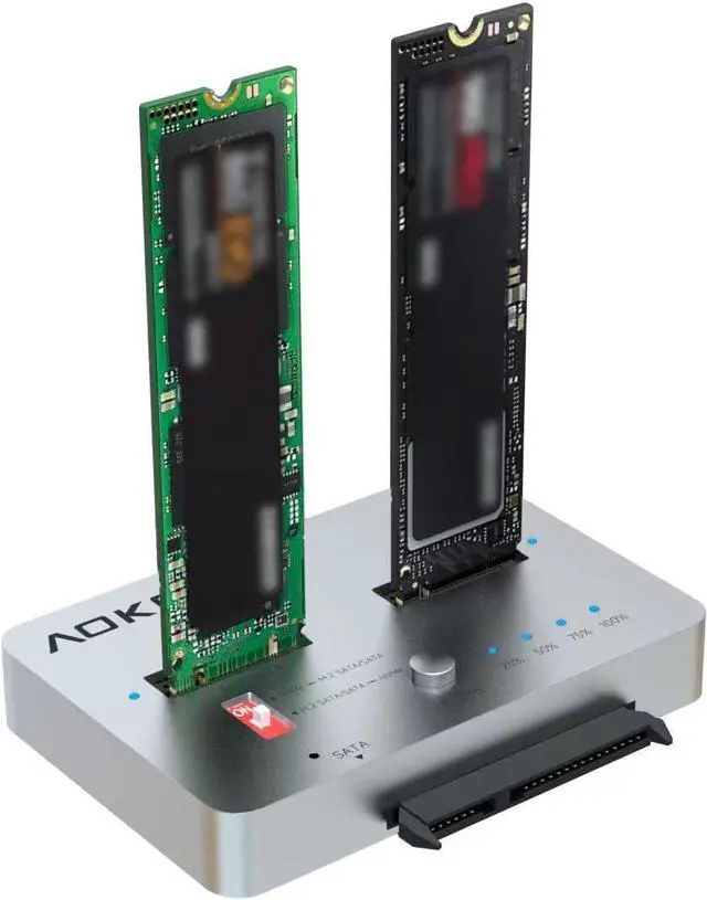 Alt view image 2 of 6 - M.2 Duplicator NVMe to SATA SSD Cloner Docking Staion for PCIe NVMe/M.2 NGFF and 2.5" /3.5" SSD/HDD with Offline Cloning Mutual Clone  HDD
