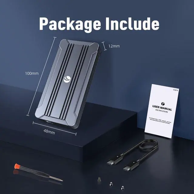 Alt view image 6 of 7 - 40Gbps NVMe Enclosure, M.2 SSD Aluminum Alloy External Enclosure Support Size 2280 M&B+M-Key,Compatible with Thunderbolt 3/4,USB4/3.2/3.1/3.0/2.0 -