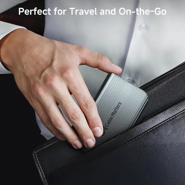 Alt view image 7 of 7 - 40Gbps Portable USB4 / Thunderbolt 4 SSD Enclosure for M.2 NVMe - Up to Read:3800MB/s, Write:3600MB/s, Enclosure, Tool-Free, Intelligent Cooling, 4/5 Compatible silver