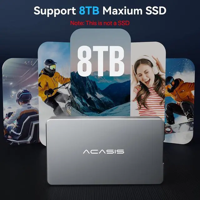 Alt view image 7 of 7 - 40Gbps M.2 NVMe SSD Enclosure, Tool Free Installation, Enclosure for M1/M2/ Pro/Max,Compatible with thunderbolt3/4/5,USB4/3.2/3.1/3.0/2.0, Support 2280/2260/2242/2230 B+M M-Key (TBU401) -
