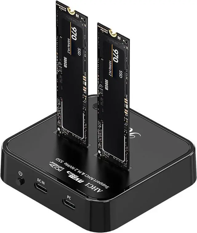 Alt view image 2 of 5 - Cloner, M.2 Duplicator Dual Bay Enclosure, Tool-Free 20Gbps USB3.2 Gen 2X2 to USB Adapter Docking Station for M Key PCIE Reader Supports Offline Clone-RS-N2-CL -  20 Gbps