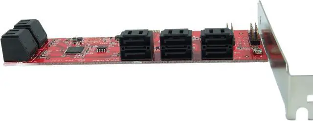 Alt view image 4 of 5 - PEX10-SAT 10 Port SATA 6G PCI Express Host Adapter Card - AHCI 6 Gbps III Low Profile PCIe 2.0 Expansion