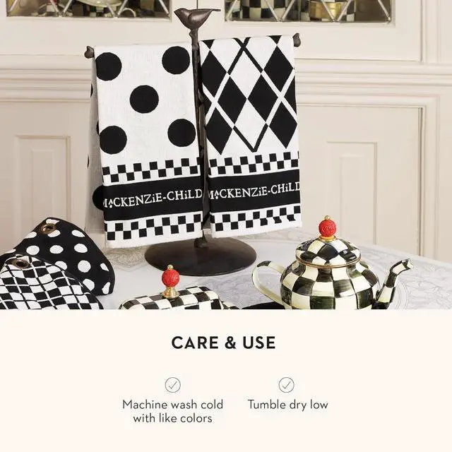 Alt view image 5 of 6 - Cotton Dish Towel, Cute Decorative Kitchen Towel for Cleaning and Home Decor, Set of 3, Black-and-White Dot  Black & White 3-Pack