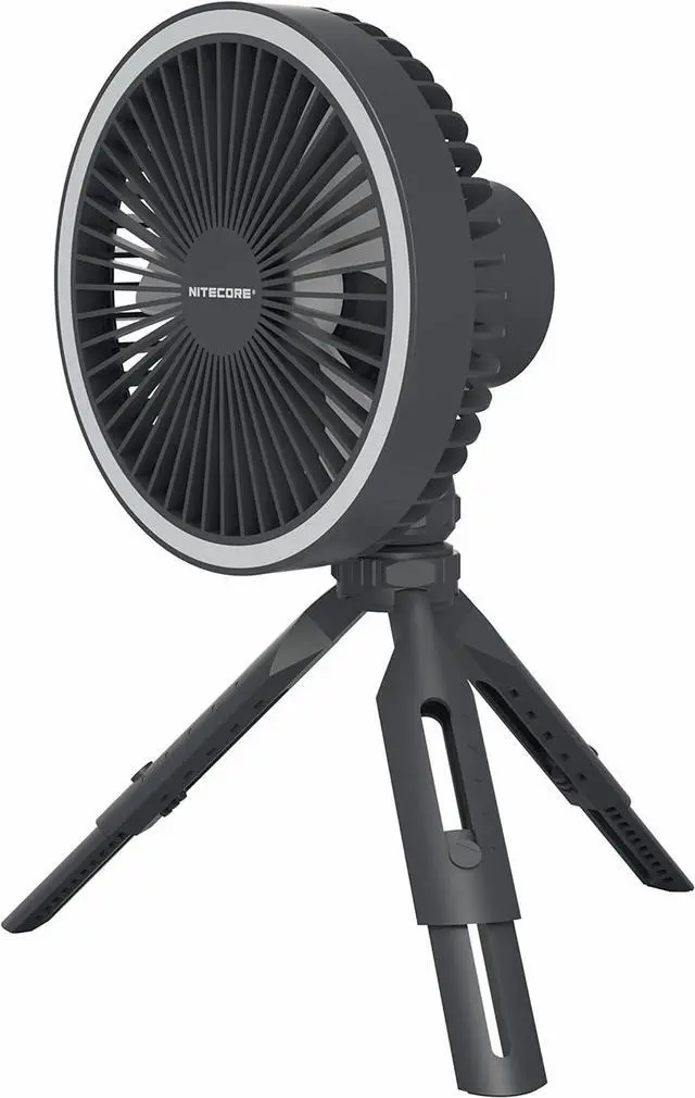 Main image of Nitecore NEF10 Multifunctional Portable Electric Fan with LED Ring Light, Flexible Ball Head Tripod, Brushless Motor 10000mAh Battery(Grey)