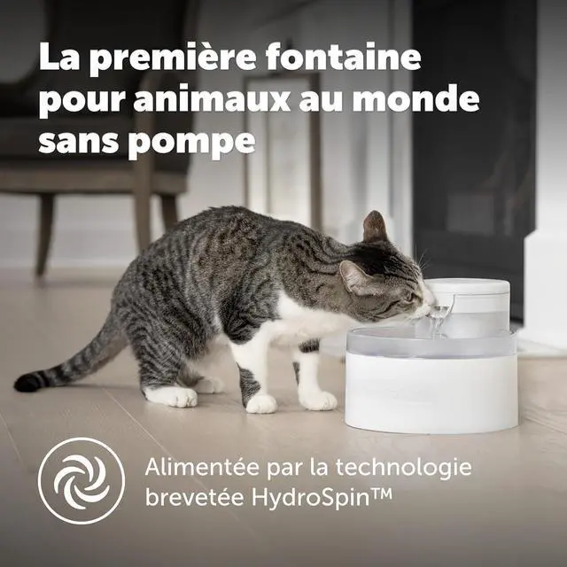 Alt view image 2 of 7 - Outlast Pumpless Cat Water Fountain 60 oz/1.7L Indoor Dispenser for Cats, Dishwasher Safe, Easy Assembly and Cleaning, Filter Included White -