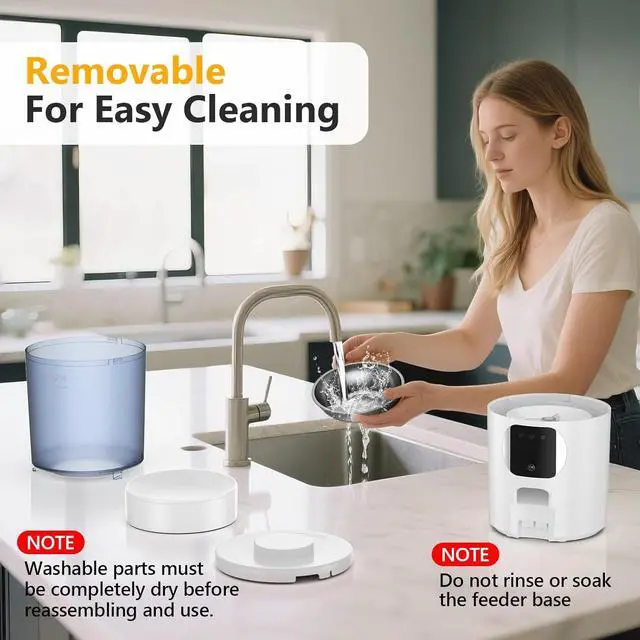 Alt view image 7 of 7 - Automatic Cat Feeder with Camera and App, 6L Smart Pet Food Dispenser for Cats/Small Dogs, Timed Auto Control Meals, WiFi 2.4G / 5G -