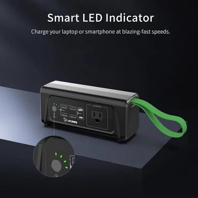 Alt view image 3 of 6 - Power Bank Portable Station 26400mAh, 150W Max AC Outlet, 140W PD Fast Charging, 5 USB Ports, LED Flashlight, Energy for Camping Travel Emergency Backup - 97.68Wh | 4400mAh/22.2V 6S2P