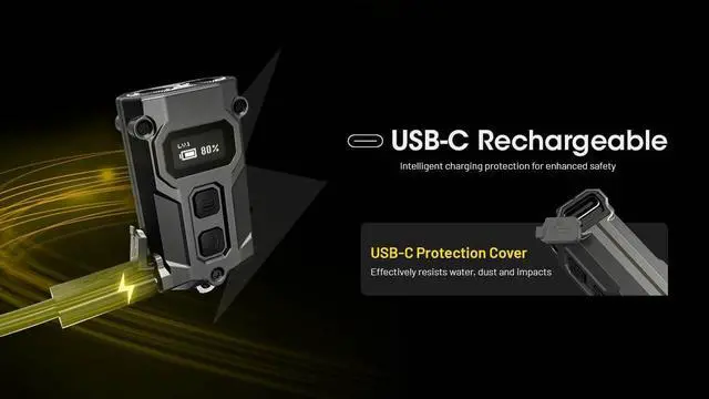 Alt view image 7 of 7 - Nitecore TINI 3 600 Lumen EDC Keychain Flashlight, USB-C Rechargeable Lightweight with Multiple Color Temperatures Output (Warm, Neutral White, Cool White) and NSticker (Black)
