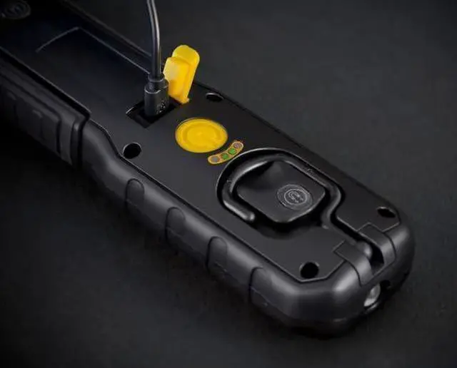 Alt view image 6 of 6 - HL Battery Hand Torch for Outdoor Use with 8 SMD (700 + 100 Lumens, Includes USB Charging Cable, Up to 10 Hours Time, LED Work Light Magnets and Hooks, IP54), Black -