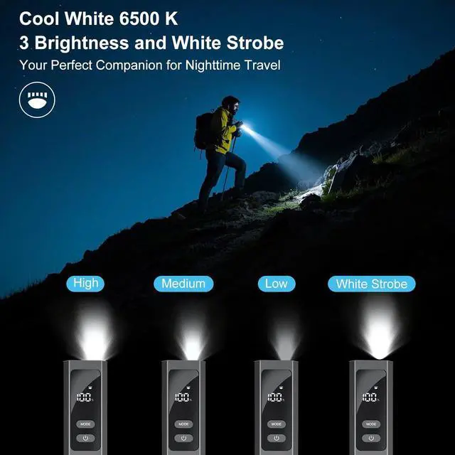 Alt view image 4 of 7 - EDC Flat Flashlight High Lumens, Rechargeable Pocket Light with White/Warm LED, UV, Gream Beam, Flash Combo, 4 Bright Modes, Double Magnetic Base, for Outdoors, Emergency, Work, Detection (Black)