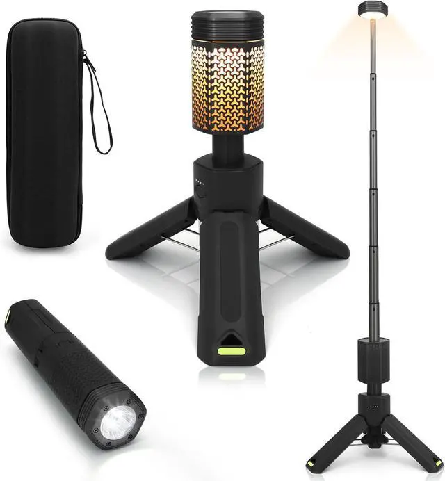 Main image of Telescopic Camping Lights, Rechargeable 10500mAh Camping Lantern with Storage Bag, Waterproof LED Camping Lamp with Magnetic, Portable Outdoor Tent Light for Camping,Hiking,Emergency,Fishing (Black)