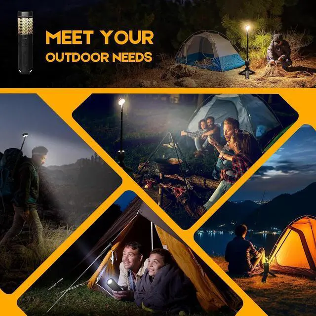 Alt view image 4 of 7 - Telescopic Camping Lights, Rechargeable 10500mAh Camping Lantern with Storage Bag, Waterproof LED Camping Lamp with Magnetic, Portable Outdoor Tent Light for Camping,Hiking,Emergency,Fishing (Black)