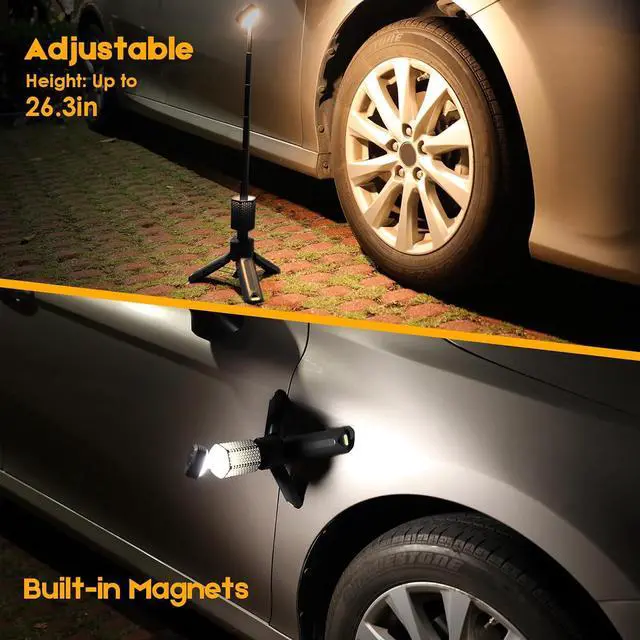 Alt view image 6 of 7 - Telescopic Camping Lights, Rechargeable 10500mAh Camping Lantern with Storage Bag, Waterproof LED Camping Lamp with Magnetic, Portable Outdoor Tent Light for Camping,Hiking,Emergency,Fishing (Black)