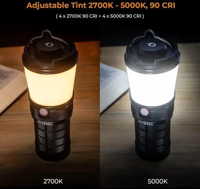 Alt view image 4 of 7 - BLF LT1 Camping Lantern Rechargeable, Led with 8X LH351D LED, 24 Hours Runtime in Medium Mode, Perfect Flashlight for Camping, Power Outages, Hiking, Fishing Black -