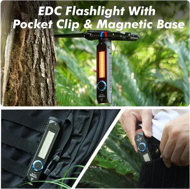 Alt view image 7 of 7 - Sofirn IF23 Pro Flashlight Rechargeable 5000 High Lumen, Super Bright 3 in 1 with Side White Light & RGB Color Light, 60 LEDS, Magnetic Base, Simple UI for Home, Emergency, Camping, Work Black -