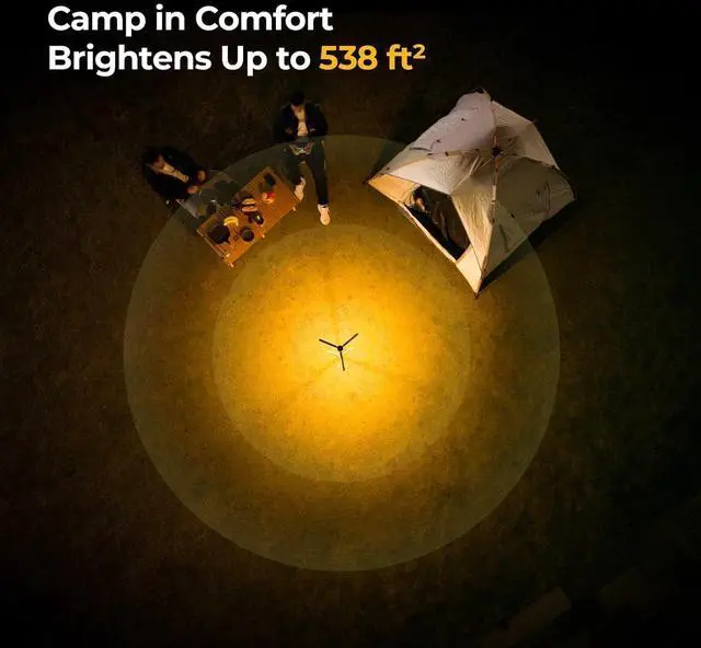 Alt view image 5 of 7 - Telescopic Camping Light, 15600mAh Collapsible Outdoor Rotatable Electric Lantern, IP54 Waterproof Flashlight, Cordless Tent Lamp for Emergency, Camping, Hiking, 2025 Version  Green -