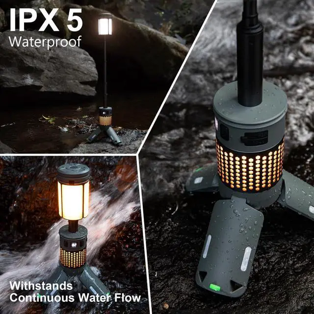 Alt view image 5 of 7 - Telescopic Camping Lights, Rechargeable Camping Lights with Stand,12000mAh Collapsible Camping Lanterns, Magnetic Base Portable Flashlights IPX5 Waterproof for Camping,Hiking,Emergency Use