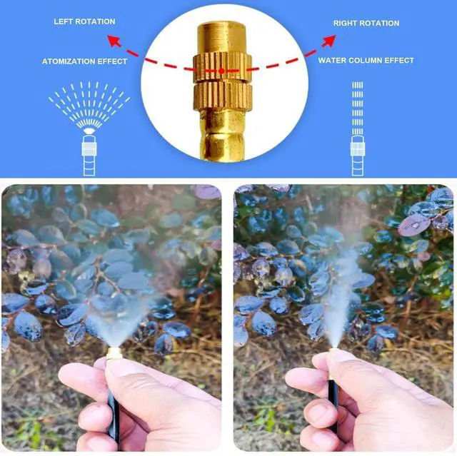 Alt view image 4 of 7 - New drip Irrigation kit, Automatic Garden Watering System, Quick Connector and 360-degree Bending Dropper atomizing Copper Nozzle, Plant Lawn Courtyard System. (25spray nozzles) -