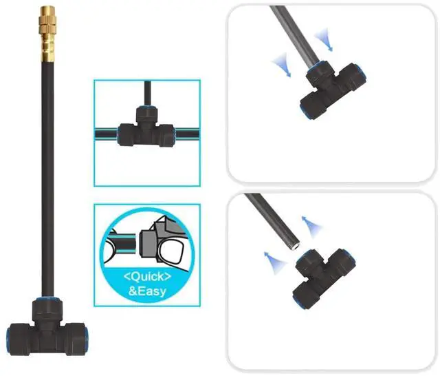 Alt view image 6 of 7 - New drip Irrigation kit, Automatic Garden Watering System, Quick Connector and 360-degree Bending Dropper atomizing Copper Nozzle, Plant Lawn Courtyard System. (25spray nozzles) -