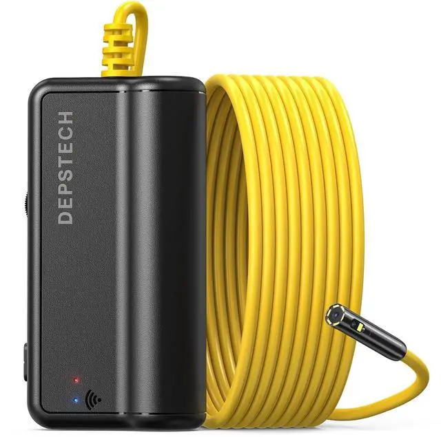 Main image of DEPSTECH Dual Lens Wireless Endoscope, 1080P Scope Snake Camera with 7 LED Lights,0.31In Lens Video HD Inspection Camera,IP67 Waterproof Borescope,16.5FT Cable for Android & iOS Phone or Tablet-Yellow