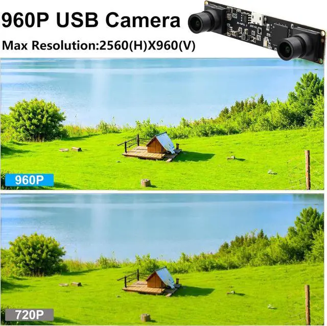Alt view image 2 of 7 - Synchronized Dual Lens Stereo USB Camera 1.3MP HD 960P Webcam 3D VR Web Camera Module with 1/3 CMOS OV9715 Sensor Mini Industrial USB2.0 Web cam for Android,Linux,Windows,Raspberry PI