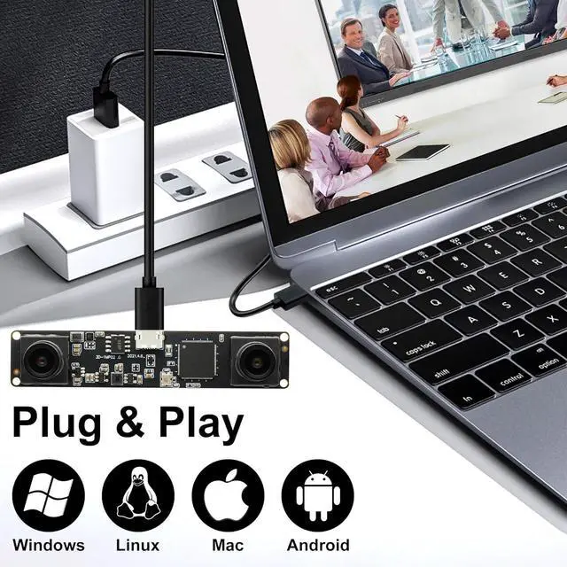 Alt view image 7 of 7 - Synchronized Dual Lens Stereo USB Camera 1.3MP HD 960P Webcam 3D VR Web Camera Module with 1/3 CMOS OV9715 Sensor Mini Industrial USB2.0 Web cam for Android,Linux,Windows,Raspberry PI