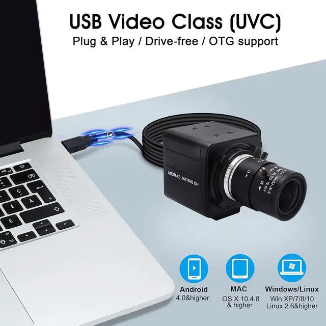 Alt view image 4 of 7 - 4K Ultra HD Webcam - 5X Optical Zoom, 3840x2160@30fps UHD USB Camera with Sony IMX317 Sensor for Mac/Window/Linux  2.8mm-12mm Zoom Lens