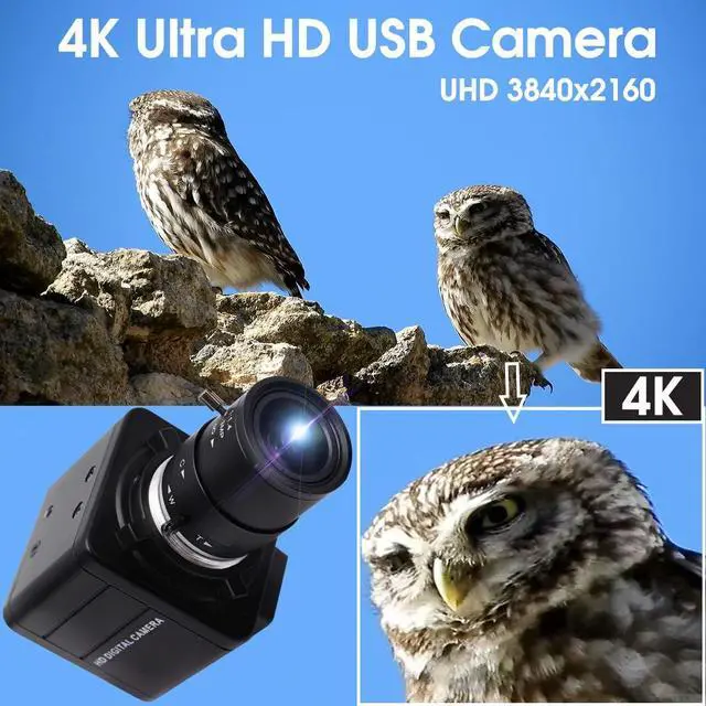 Alt view image 6 of 7 - 4K Ultra HD Webcam - 5X Optical Zoom, 3840x2160@30fps UHD USB Camera with Sony IMX317 Sensor for Mac/Window/Linux  2.8mm-12mm Zoom Lens