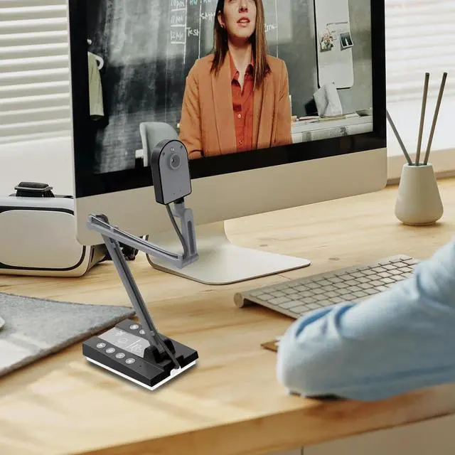 Alt view image 7 of 7 - Document Camera for Teachers HDMI USB-C 15MP HDIM Camera, Remote Learning Classroom Presentations Art Classes Online Teaching with Multi Angle Rotation Adjustment LED Light Black -
