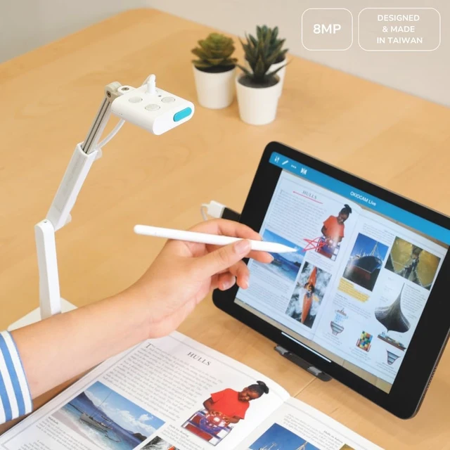 Alt view image 5 of 7 - OKIOCAM S2-4K Ultra HD 8MP USB Document Camera for Teachers & Classrooms OKIOPoint AI-Tracking, Near-Ledger Size Capture, Low-Light Ready, Supports Mac, USB-C iPad & Interactive Display